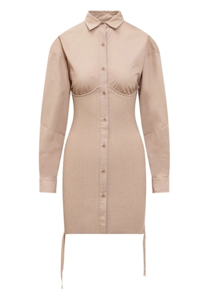 ANDREĀDAMO ribbed mini dress - Neutrals