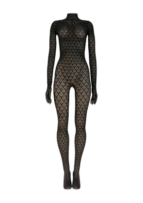 Wolford mermaid-net mock-neck catsuit - Black