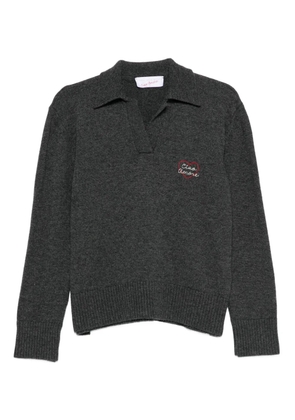 Giada Benincasa embroidered knitted polo shirt - Grey