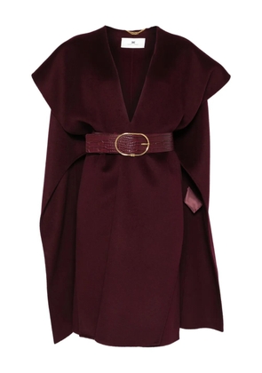 Elisabetta Franchi belted wool cape - Red