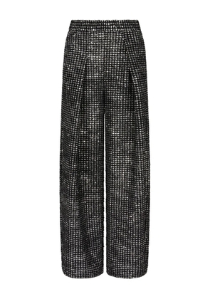 Giorgio Armani pleated tweed trousers - Black