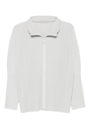 Homme Plissé Issey Miyake pleated zip-front shirt jacket - Grey