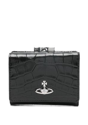 Vivienne Westwood small Frame orb embossed wallet - Black