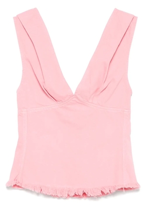 Marques'Almeida fringed-hem top - Pink