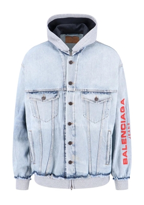 Balenciaga hooded denim jacket - Blue