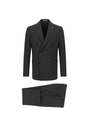 Pal Zileri Lord double-breasted brooch-detail suit - Grey