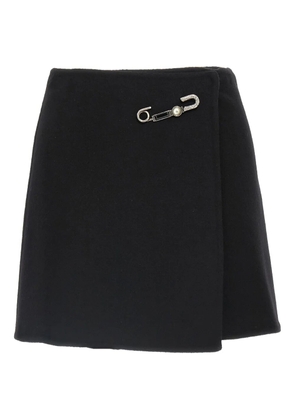 Ermanno Scervino jewel-embellished virgin-wool skirt - Black