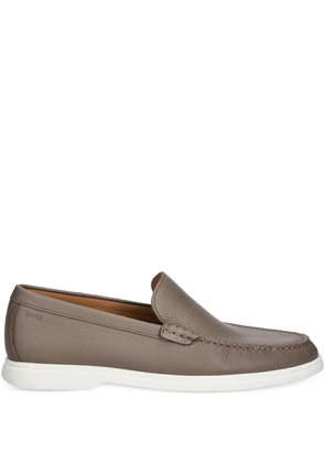 BOSS leather loafers - Brown