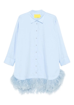 Marques'Almeida feather trim dress - Blue