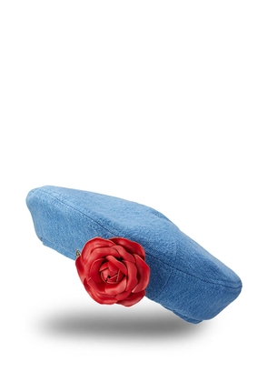 Maison Michel New Billy rose-detailed hat - Blue
