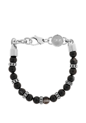 Diesel beaded logo-charm bracelet - Silver