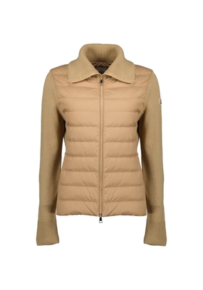Moncler bicolor zip-up cardigan - Neutrals