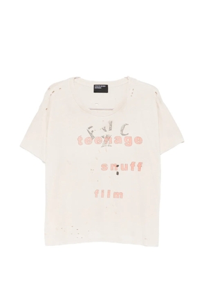 Enfants Riches Déprimés Teenage Snuff distressed graphic T-shirt - Neutrals