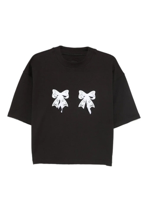HAMZA Luna lace-bow T-shirt - Black