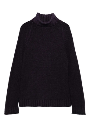 base turtleneck ribbed sweater - Purple