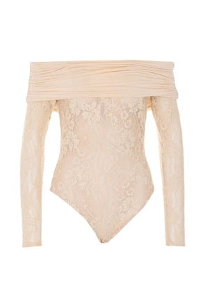 ZIMMERMANN drape lace bodysuit - Neutrals