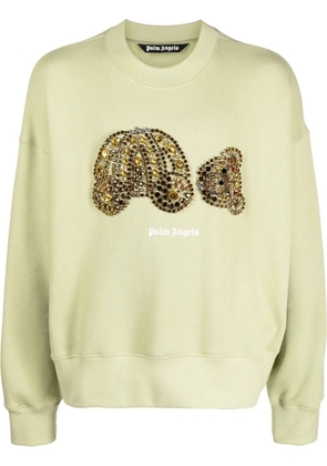 Palm Angels rhinestone-embellished bear sweatshirt - Green