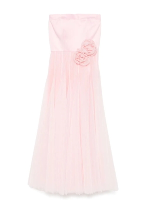 Parlor floral-appliqué gown - Pink