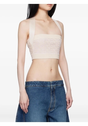 Balmain PB labyrinth-pattern top - Neutrals