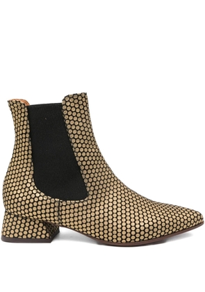 Chie Mihara 35mm pointed-toe polka-dot boots - Gold