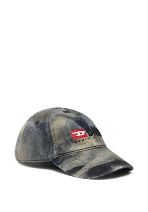 Diesel camouflage-print baseball cap - Blue