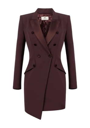 Elisabetta Franchi double-breasted satin-lapel mini dress - Red