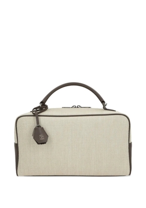 Brunello Cucinelli leather-trim tote bag - Neutrals