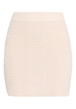 Balmain monogram knitted mini skirt - Neutrals