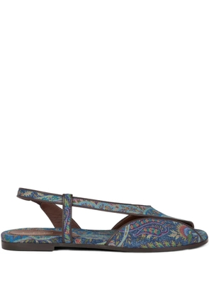 ETRO paisley flat sandals - Blue