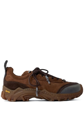 OUR LEGACY Gabe panelled lace-up sneakers - Brown