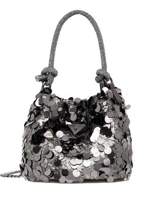 GUESS USA logo-plaque sequin cross body bag - Grey