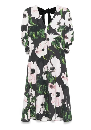 Stine Goya Umber Windflower volume-sleeves midi dress - Black