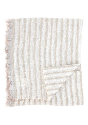 Gran Sasso striped fringed scarf - Neutrals