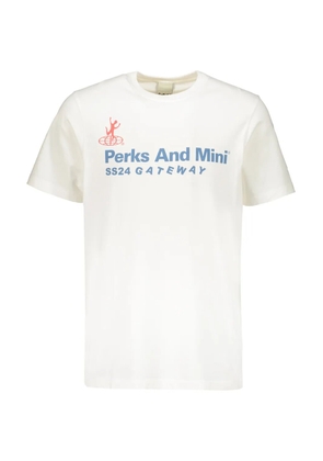 Perks And Mini crew-neck logo-printed T-shirt - White
