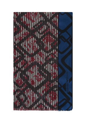 Emporio Armani abstract-pattern scarf - Grey