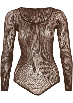 Wolford snake lace bodysuit - Brown