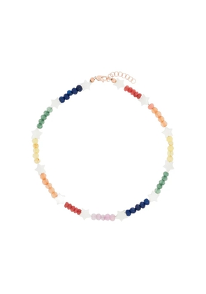 Roxanne First 14kt rose gold, pearl and jade anklet - Pink