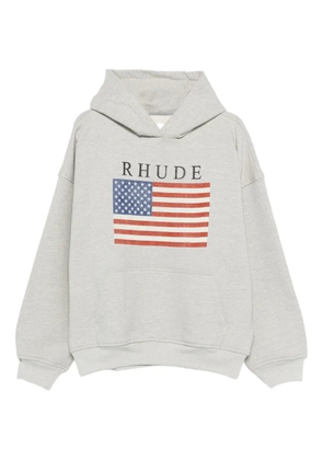 RHUDE flag-graphic hoodie - Grey
