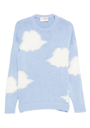 Fiorucci cloud-appliqué wool sweater - Blue