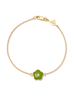 Alison Lou 14kt yellow gold diamond and enamel bracelet