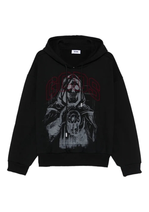 GCDS gothic-print hoodie - Black