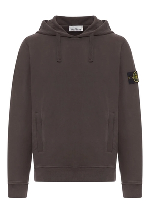 Stone Island logo-badge hoodie - Brown