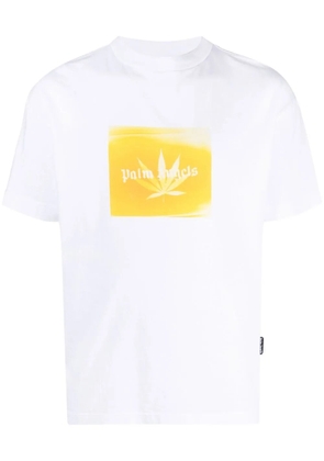 Palm Angels leaf-print crew neck T-shirt - White