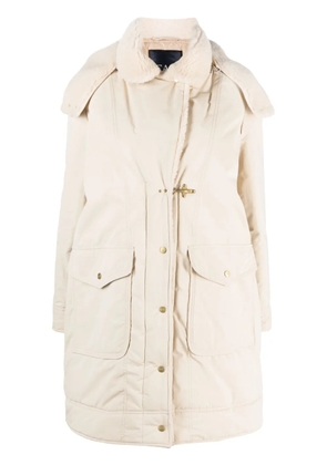 Fay detachable-hood parka coat - Neutrals