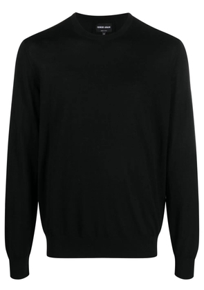 Giorgio Armani fine knit virgin-wool jumper - Black