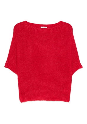 TALKING WALLS short-sleeve knitted top - Red