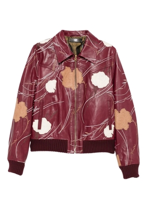 AMIRI floral-embroidered leather jacket