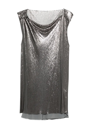 Versace chainmail cowl-neck dress - Grey