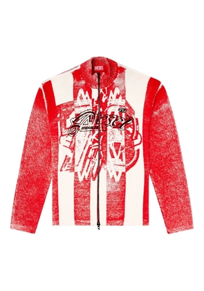 Diesel K-Oliba-Jkt graphic-print zip-fastening cardigan - Red