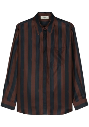 FENDI Pequin-stripe silk shirt - Blue
